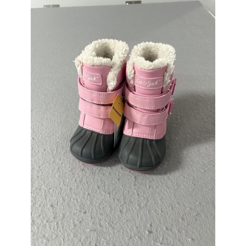 Cat & Jack Boots Girls Size 6 Pink Denver Waterproof Thermolite Faux Fur Lined